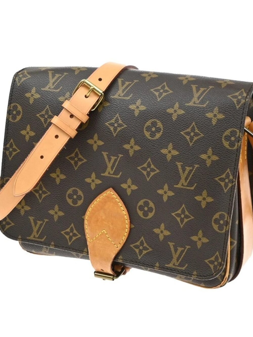 LOUIS VUITTON Cartouchiere GM Shoulder Bag Monogram Leather Brown M51252 71SA259